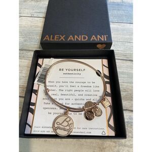Alex & Ani Be yourself‎ Bangle Bracelet Rose Gold NWOT Gift Box